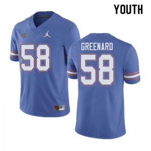 Youth Florida Gators #58 Jonathan Greenard NCAA Jordan Brand Blue Authentic Stitched College Football Jersey VGN0062DR